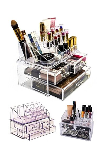 Empressco Ak635 3 Drawers Makeup Organizer Set Jewelry Box Cosmetic Organizer