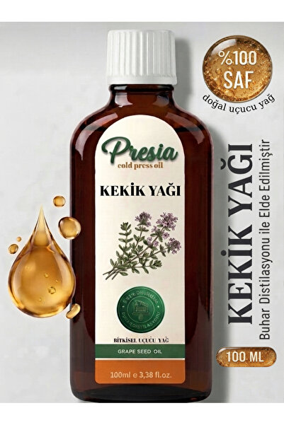 PRESİA COLD PRESS OİL Saf Kekik Yağı 100 ml - Cam Damlalıklı - Katkısız ve Doğal