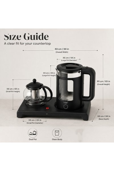 Generic Brand 2 in 1 Electric Tea Maker Hot Plate Set, Glass Water Kettle & Small Teapot Infuser, Multifunctional Herbal Tea Warmer Boiler for Home Wellness Drinks