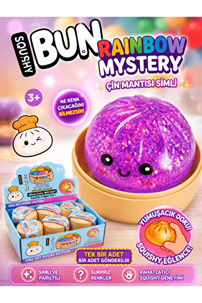 Shoplandu Simli Çin Mantısı Squishy Oyuncak – Sürpriz Renkli Yumuşak Stres