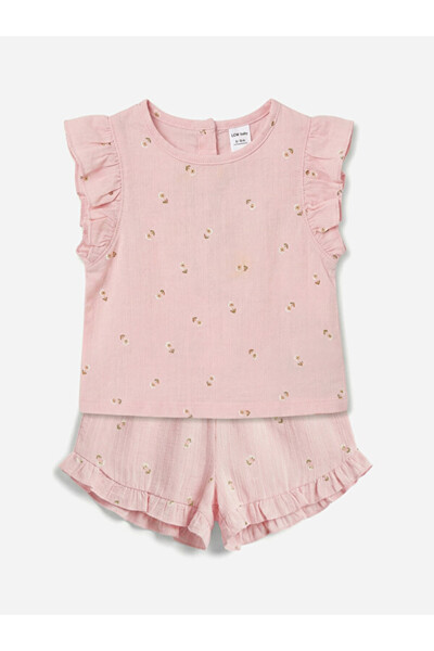 LC Waikiki Ruffled Baby Girl Blouse and Shorts