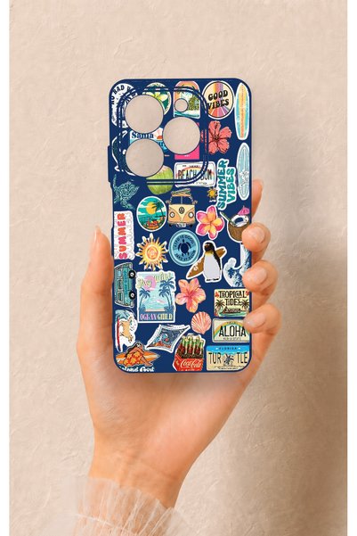 Vip Case Tecno Spark 20C Compatible Summer Vibes Patterned Silicone Case