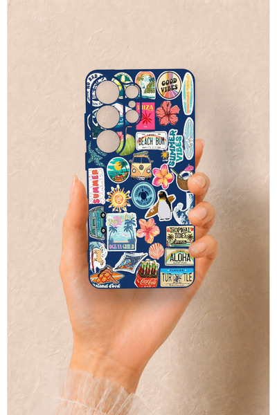 Vip Case Samsung S26 Ultra Uyumlu Summer Vibes Desenli Silikon Kılıf
