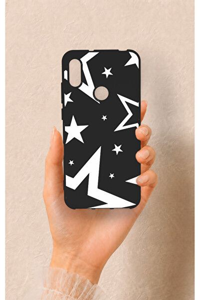 Vip Case Huawei Y6 2019 Uyumlu Siyah Mega Star Desenli Silikon Kılıf