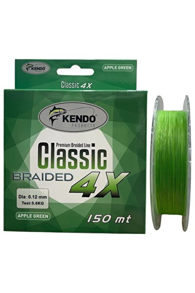 Kendo Classic 4X 150mt 0.12mm 5.6kg Örgü İp Misina Açık Yeşil