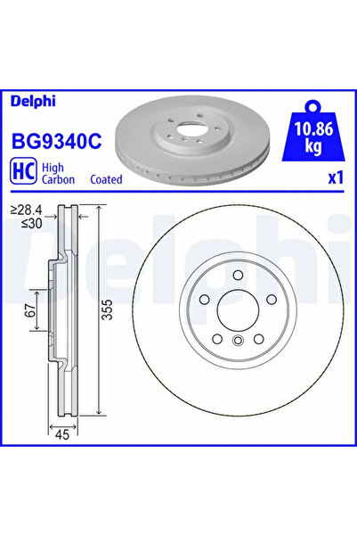 DELPHİ Set Discuri Frana Bmw 1/2 Active Tourer Mini Mini 2015-2024