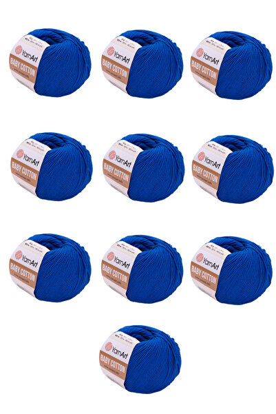 Yarnart Baby Cotton 10 τεμάχια νήμα για πλέξιμο στο χέρι (456 Saks Blue) 50% ...