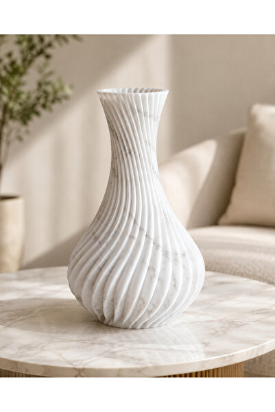 Genel Markalar modern spiral dekoratif 3D vazo 25 cm şık tasarım , çok renk s...