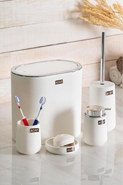ACAR Astorıa Acrylic 5-Piece Bathroom Set Tkebt White