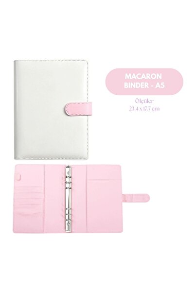 Kpop Dünyasi Macaron Beyaz Pembe A5 Binder Dosyası