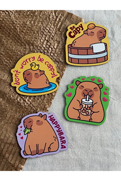 Sfenks. Cute Capybara Themed Wooden Coaster – Decorative Mug Coaster |   Diff...