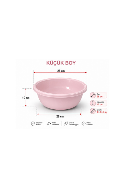 Akyüz Plastik 🩷   Set of 3 Interlocking Round Plastic Basins |   Large-Medium-Small Size |   Multi-Purpose Kitchen Basin