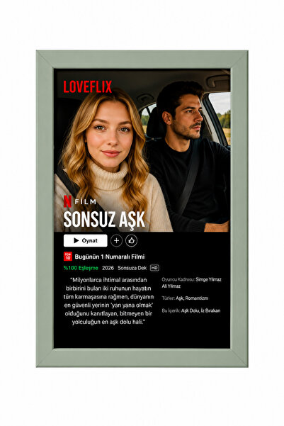 Giftoryum Loveflix Kişiye Özel Netflix Film Posteri Tasarım Tablo | Sevgilile...