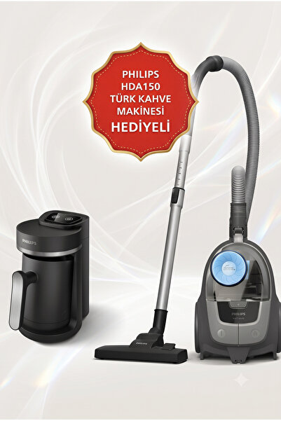 Philips 2000 Serisi 750 W Turbo Başlıklı Toz Torbasız Süpürge ve Türk Kahvesi...