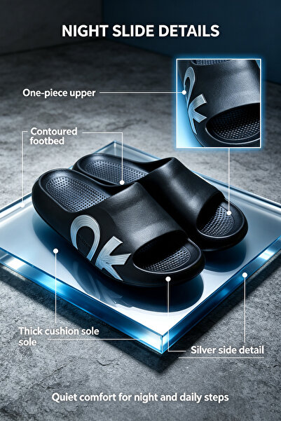 Amity Footwear KSA شباشب رجالية بتصميم مريح وطباعة حروف، خفيفة الوزن للغاية م...