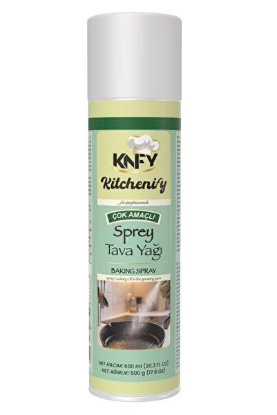 Kitchenify Sprey Tava Yağı 600 ml - Yapışmaz Pişirme Spreyi | Kek Kalıbı, Fır...