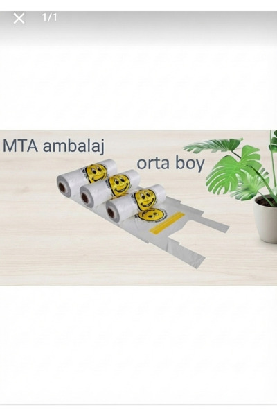 3 ADET orta boy Gülenyüz Baskılı Rulo Poşet Market Manav Atlet Hışır
