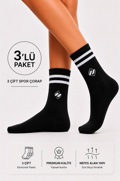 ICONE BAG Icone Unisex Black Sports Socks, Long Sports Socks, Sports Socks, S...