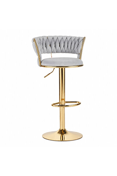 Generic Brand Light Gray Velvet Bostem Chair