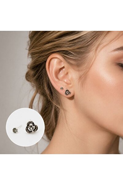 idei Women's stud earrings Top Bottom Set made of metal alloy with crystals, ...