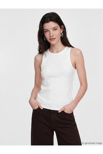 LC Waikiki Crew Neck Rhinestone Women's Tank Top