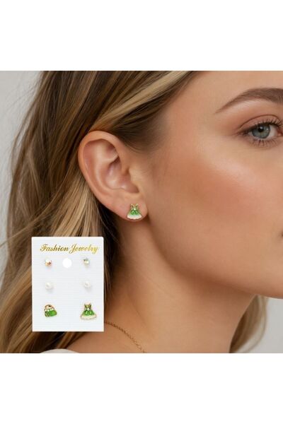 idei Cercei tip stud pe carton suport, set cu modele variate, stil modern cas...
