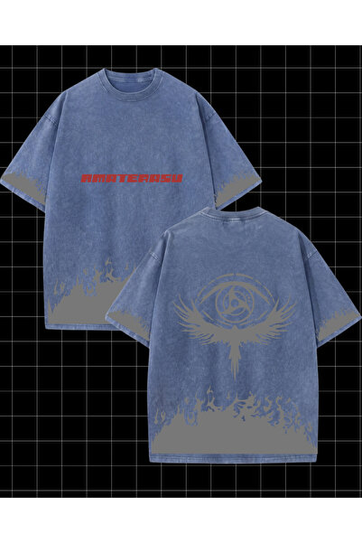 Toum Anime Naruto Mangekyou Sharingan Printed Washable Vintage Unisex Oversiz...