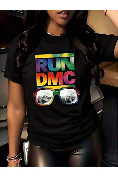 799 تي شيرت نسائي فضفاض بطباعة رقمية DMC، قطن 100%، 220 جرام، تصميم صيفي عصري...