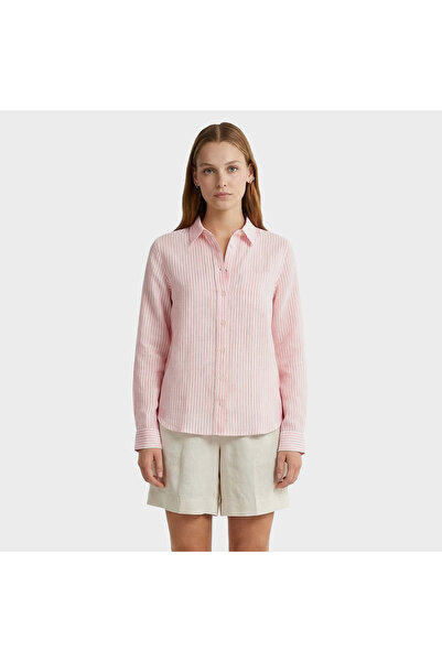 Gant Kadın Pembe Regular Fit Çizgili Gömlek