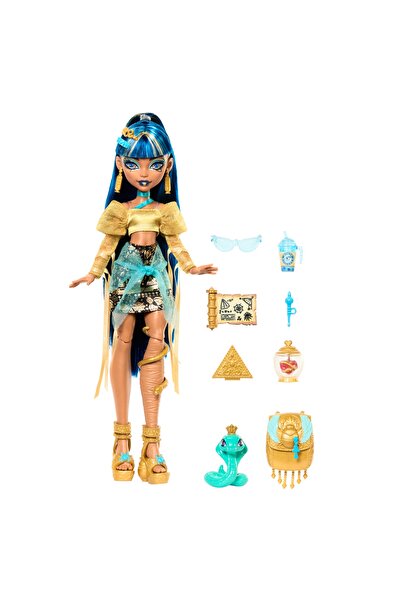 MONSTER HIGH LALKA CLEO DE NILE CU COBRA HISSETTE ȘI ACCESORII REGALE