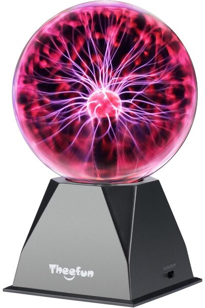 Theefun Plasma Lamp, interactive, touch, sound control, 15 cm, base 12 x 9.4 ...