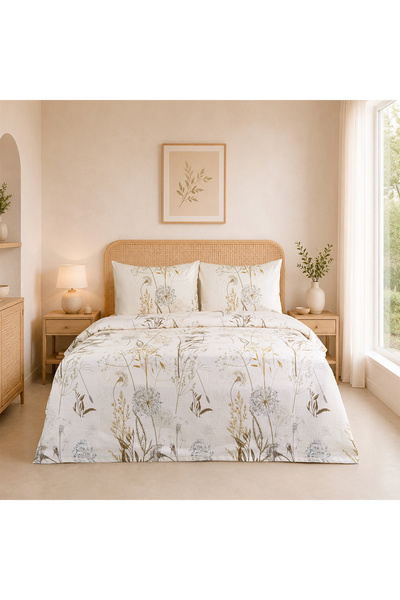ALTINBAŞAK TEKSTİL Espiga 100% Cotton Double Pique Set Cream 200X230 Cream