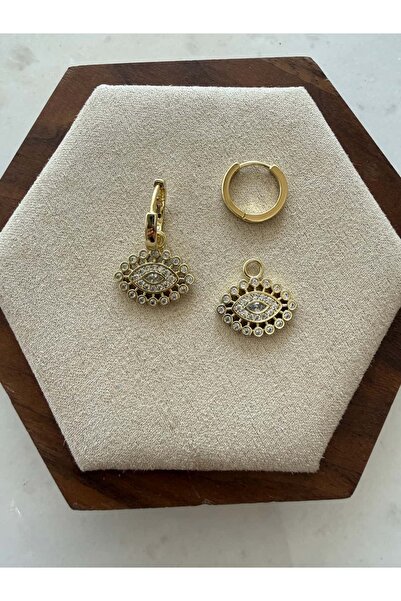My Joyas Design سلسلة خاصة من أقراط العين المرصعة بالأحجار الذهبية