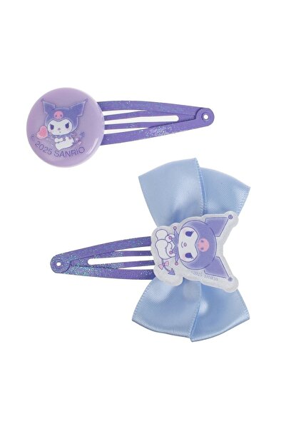 Jumbo Set agrafe de păr pentru copii, model Kuromi, fundă, 2 bucăți, 6cm – pr...