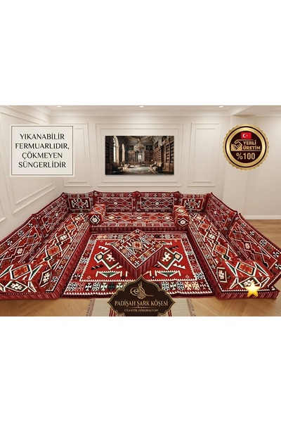 ademircan Şark köşesi Yer/Sırt Minder Takımı (SÜNGERLİ) Salon/Balkon içindir☺️