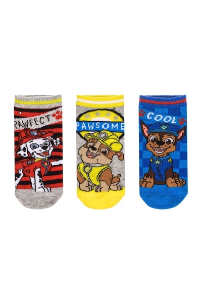 PAW PATROL Șosete scurte pentru băieți, model dungi, set 3 perechi, mărimea 2...
