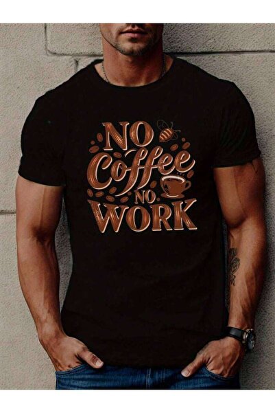 9JY تي شيرت صيفي بأكمام قصيرة للرجال من COFFEE NO WORK
