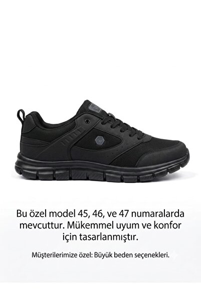 McDark Men's Large Size 45-46-47 Sneaker Shoes-Black