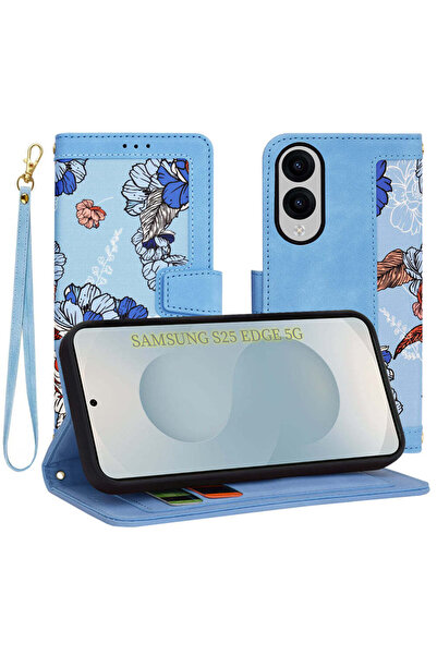 Techsuit Husă pentru Samsung Galaxy S25 Edge, FlipCraft, albastru - albastru