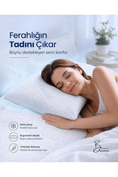 Bora Bedding 100% Visco Ortopedik Yastık 60x40x13 Soğuk Kumaş