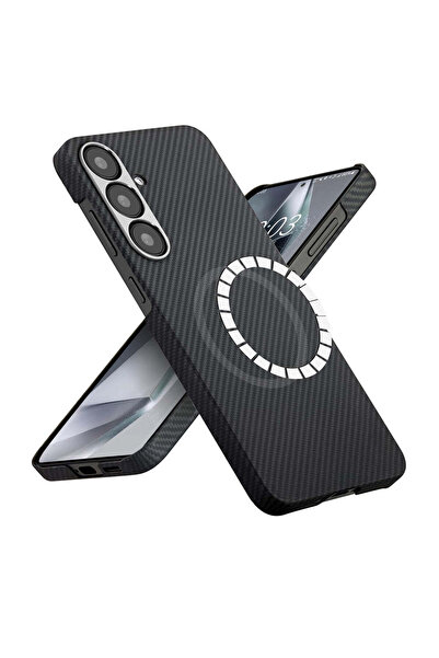 Techsuit Husă pentru Samsung Galaxy S25, Fibră de aramidă MagSafe, negru - negru
