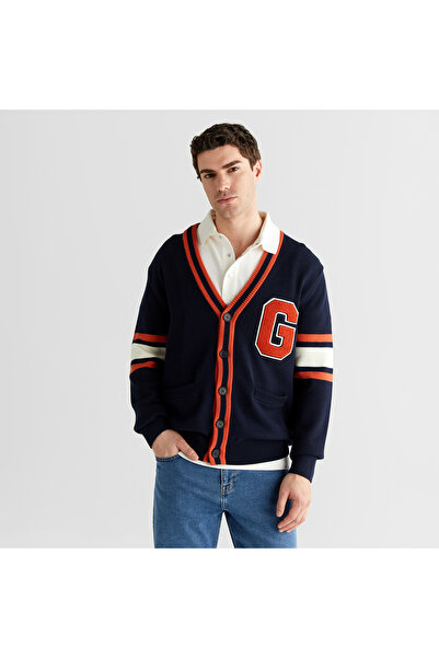 Gant Erkek Lacivert Regular Fit V Yaka Hırka