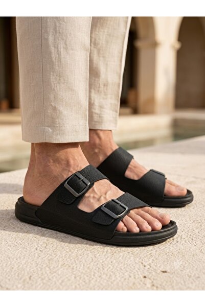 BENTO Vanguard Çift Tokalı Comfort Taban Erkek Terlik & Sandalet