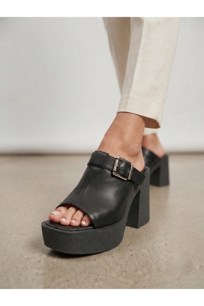 Rüya Shoes نعال نسائية بكعب عالٍ من الجلد الطبيعي - 11 سم