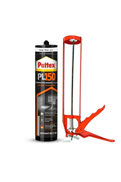 Pattex PL150 Construction Adhesive with Caulking Gun, Professional Solvent Te...