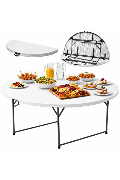 Selgot Masă pliabilă, Evenimente, Turism, Catering, Albă, 180x74cm