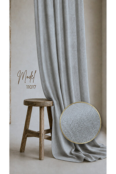 De'Vor Linen Textured Decorative Background Curtain, No-Pleat Installation