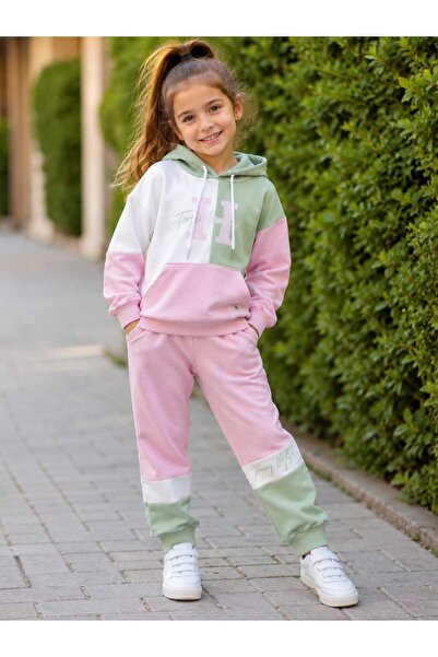 Hafez Kids Kız Çocuk Kapüşonlu 2'li Eşofman pijama Takımı