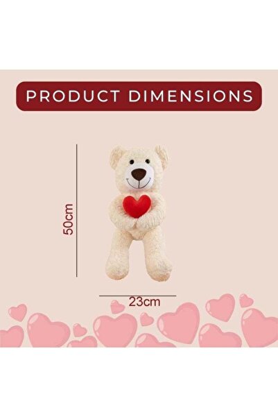 Home Smart Cute Teddy Bear Holding Red Heart 50 cm, Ideal Gift for Valentine, Anniversary, Birthday
