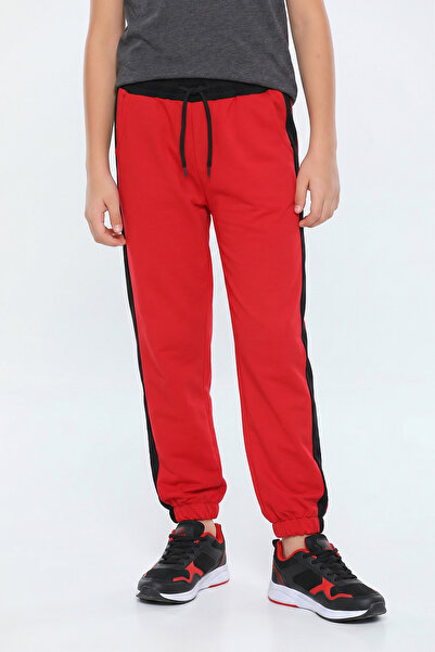 FYK COLLECTİON Boys' Striped Detailed Waist-Tie Elastic Cuffed Sweatpants
